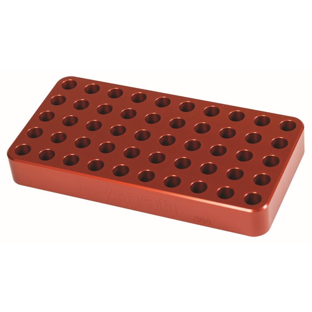 https3A2F2Fmedia.chattanoogashooting.com2Fimages2Fproduct2FLY77280802FLY7728080_1.jpg Lyman Anodized Aluminum Loading Block .388 Hole Size for Small Rifles - Image 1