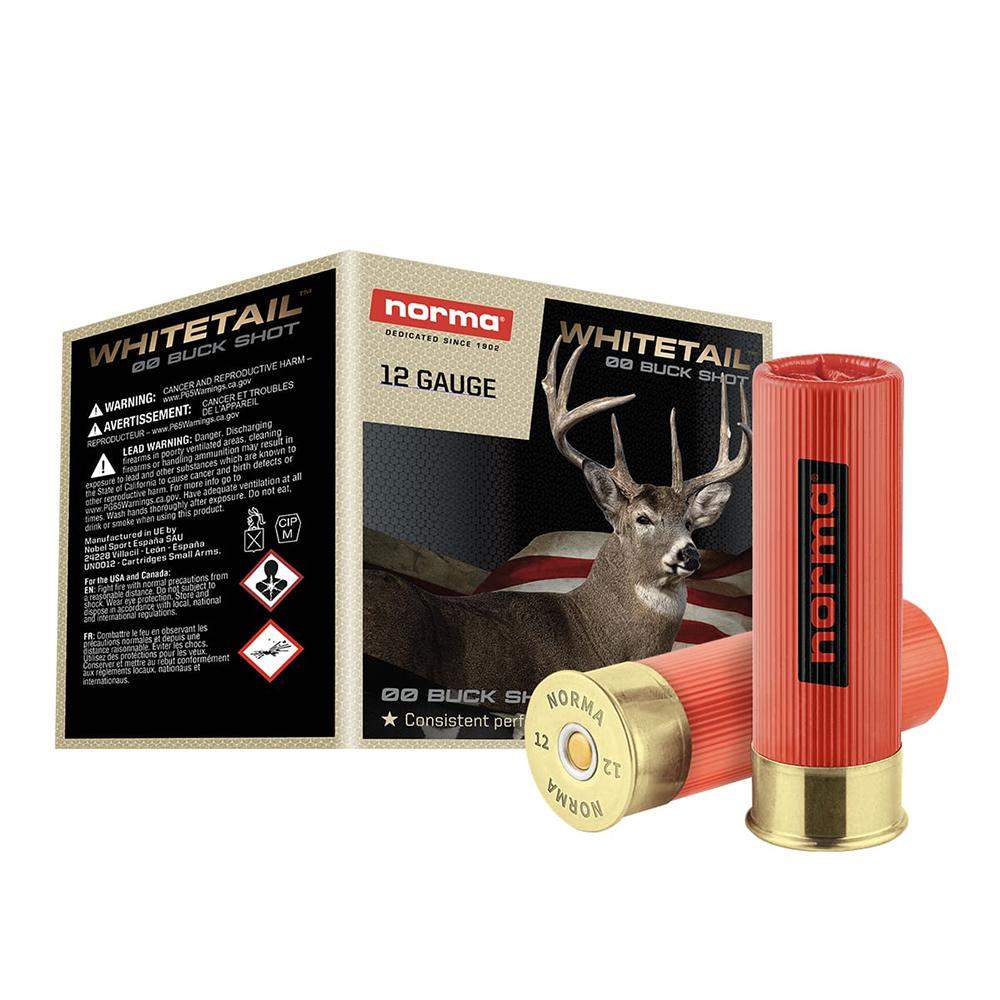 https3A2F2Fmedia.chattanoogashooting.com2Fimages2Fproduct2FNH11980434002FNH11980434001.jpg Norma WHITETAIL Shotshells 12ga 2-3/4" 9 Pellet 1345 fps #00 25/ct - Image 1
