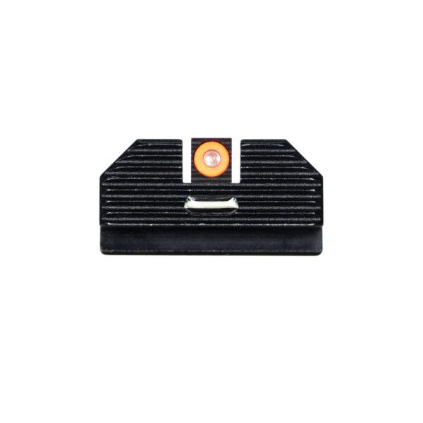 https3A2F2Fmedia.chattanoogashooting.com2Fimages2Fproduct2FNNGLK003010OGXG2FNNGLK003010OGXG.jpg Night Fision Perfect Dot Costa Ludus Night Sight Orange Front Green Rear Glock MOS Model 43x - Image 1