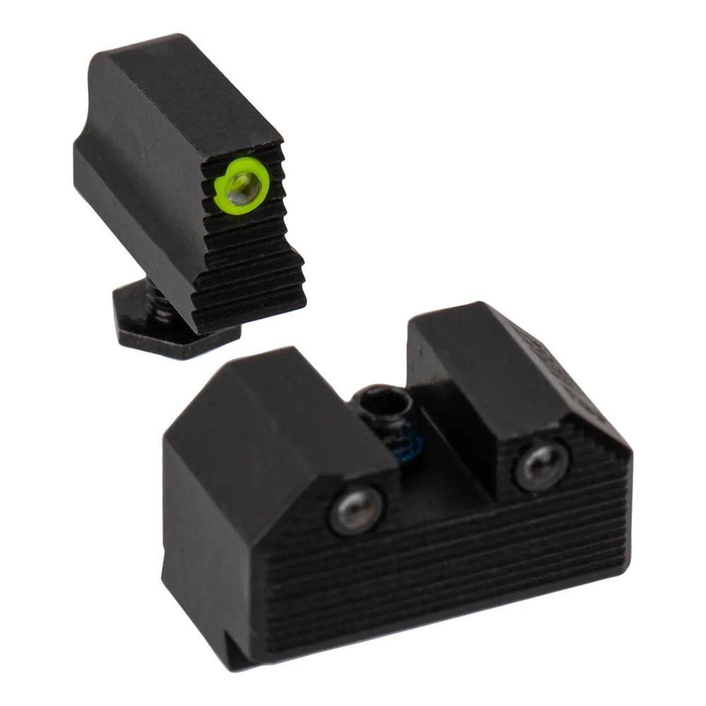 https3A2F2Fmedia.chattanoogashooting.com2Fimages2Fproduct2FNNGLK003290297YGZG2FNNGLK003290297YGZG.jpg Optics Ready Stealth Night Sight Set Yellow Front Black Rear MOS Models 43x - Image 1