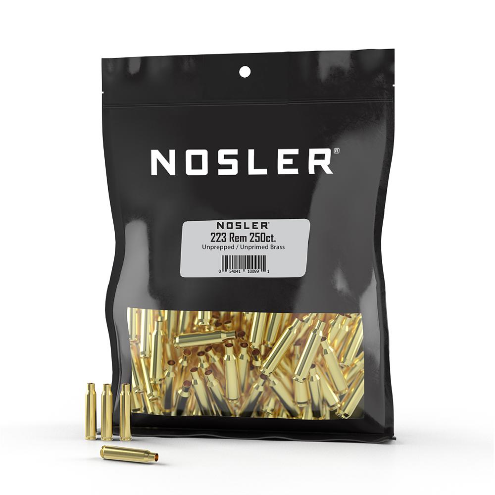 https3A2F2Fmedia.chattanoogashooting.com2Fimages2Fproduct2FNO100992FNO10099-1.jpg Nosler Unprimed Unprepped Brass Rifle Cartridge Cases .223 Rem (BULK) 250/ct - Image 1