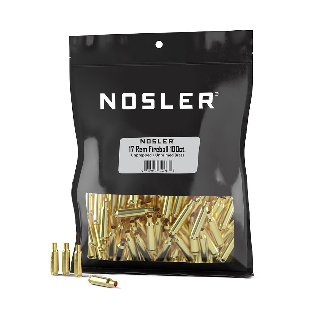 https3A2F2Fmedia.chattanoogashooting.com2Fimages2Fproduct2FNO101782FNO10178-1.jpg Nosler Unprimed Unprepped Brass Rifle Cartridge Cases .17 Rem Fireball NOS HS 100/ct (BULK) - Image 1