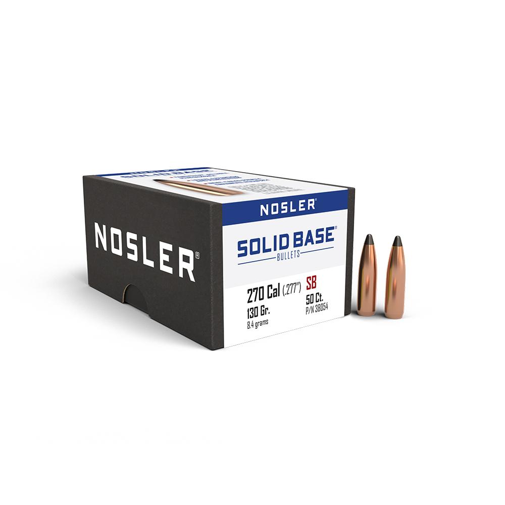 https3A2F2Fmedia.chattanoogashooting.com2Fimages2Fproduct2FNO380542FNO38054-1.jpg Nosler Solid Base Rifle Bullets .270 Cal .277" 130 gr 50/ct - Image 1