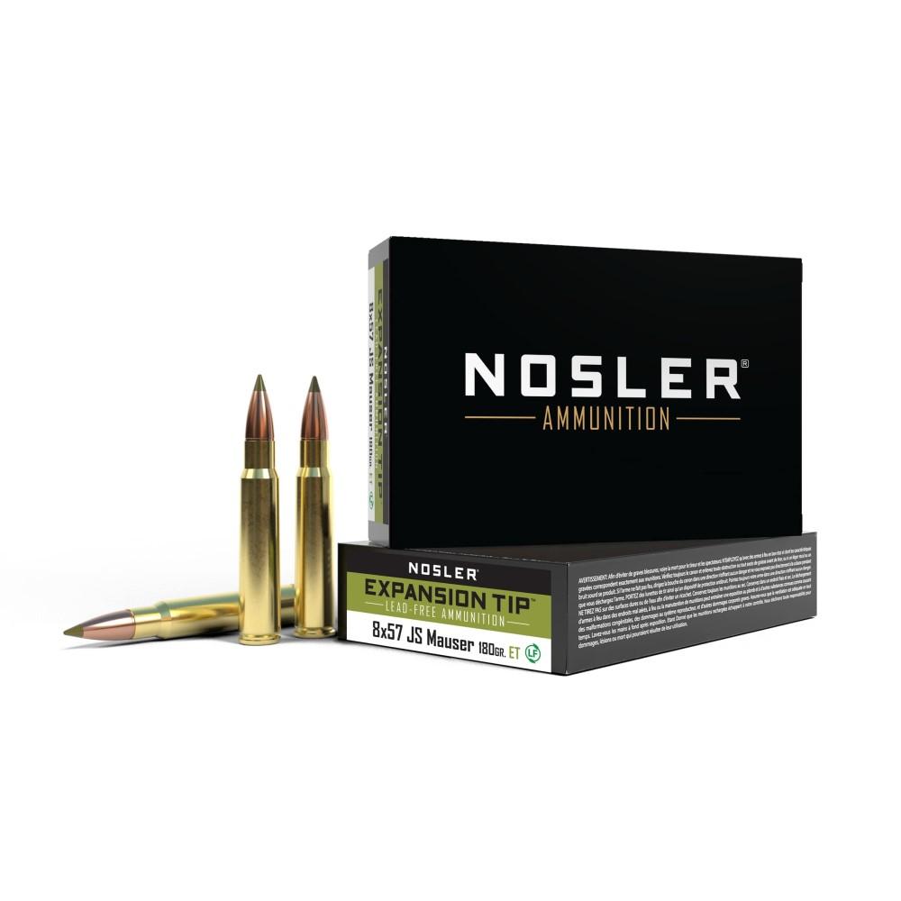 https3A2F2Fmedia.chattanoogashooting.com2Fimages2Fproduct2FNO406432FNO40643-1.jpg Nosler E-Tip Rifle Ammunition 8x57 JS 180gr PT 2550 fps 20/ct - Image 1