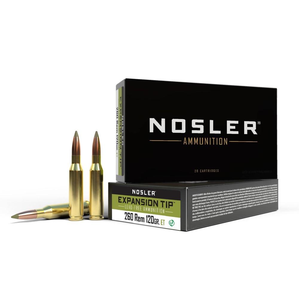 https3A2F2Fmedia.chattanoogashooting.com2Fimages2Fproduct2FNO406722FNO40672-1.jpg Nosler E-Tip Rifle Ammunition 260 Rem 120gr E-Tip 2750 fps 20/ct - Image 1