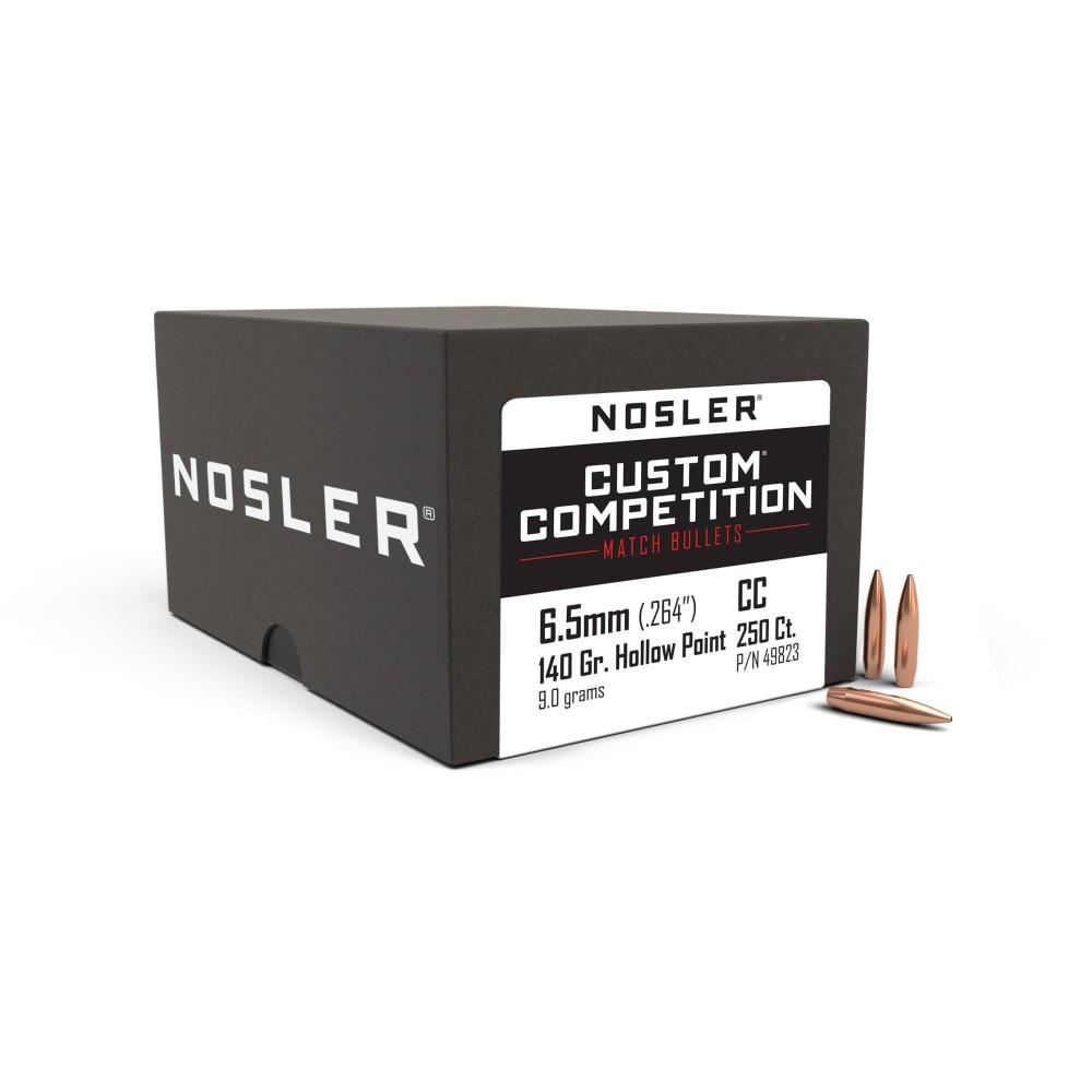 https3A2F2Fmedia.chattanoogashooting.com2Fimages2Fproduct2FNO498232FNO49823-1.jpg Nosler Custom Competition Rifle Bullets 6.5mm .264" 140 gr HPBT 250/ct - Image 1