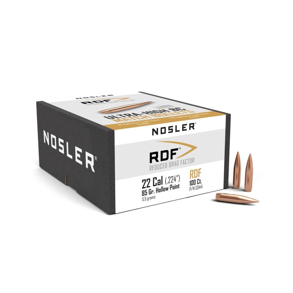 https3A2F2Fmedia.chattanoogashooting.com2Fimages2Fproduct2FNO534412FNO53441-1.jpg Nosler RDF Rifle Bullets .22 Cal .224" 85 gr HPBT 100/ct - Image 1