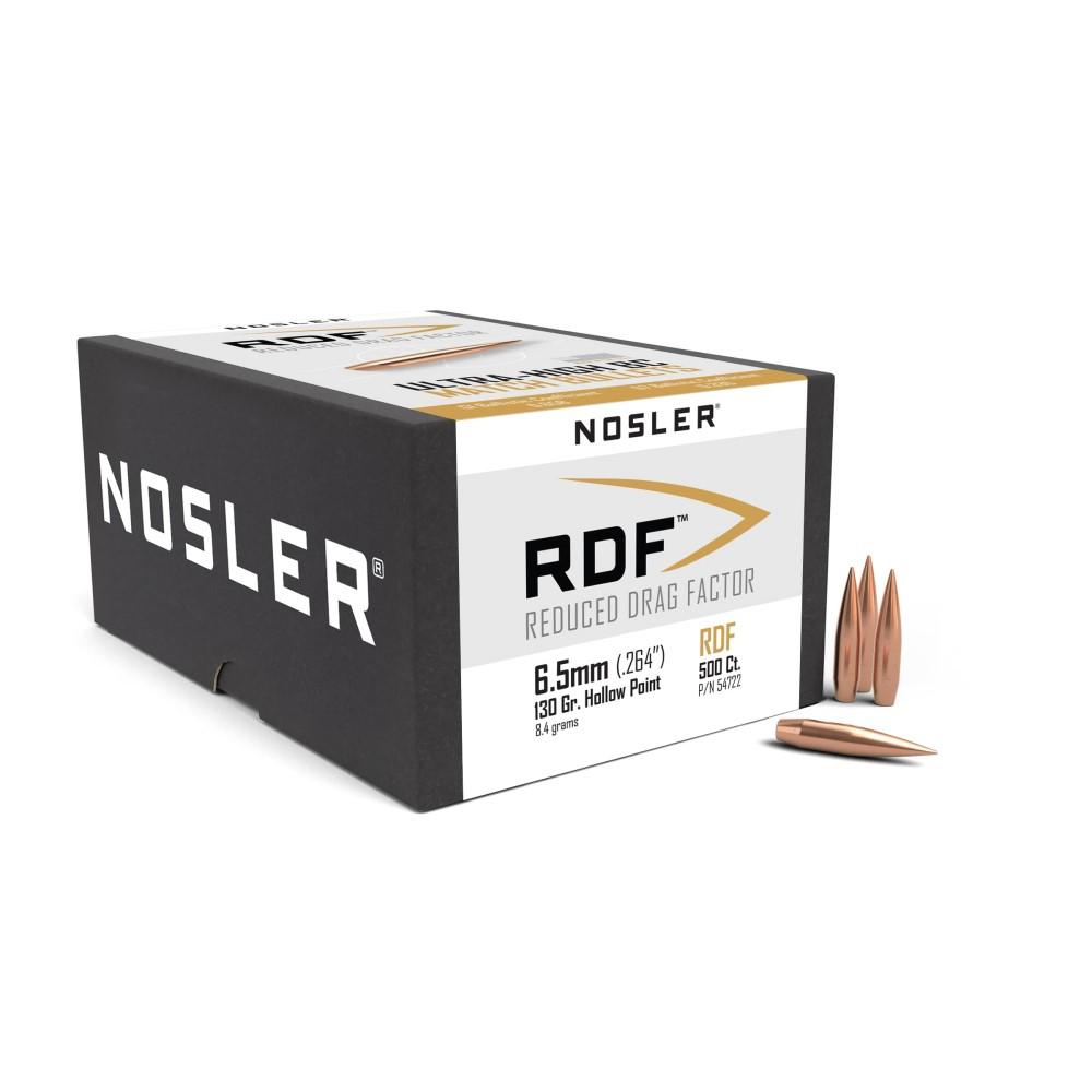 https3A2F2Fmedia.chattanoogashooting.com2Fimages2Fproduct2FNO547222FNO54722-1.jpg Nosler RDF Match Rifle Bullets 6.5mm .264" 130gr HPBT 500/ct - Image 1