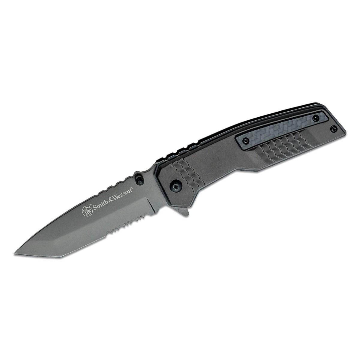 https3A2F2Fmedia.chattanoogashooting.com2Fimages2Fproduct2FPF11799622FPF1179962.jpg Smith & Wesson Spec Ops Carbon Folding Knife 3 1/2" Blade Black - Image 1