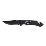 Smith & Wesson Extreme Ops Folding Knife 3-1/2" Clip Point Blade Black with Glass Breaker and Strap Cutter