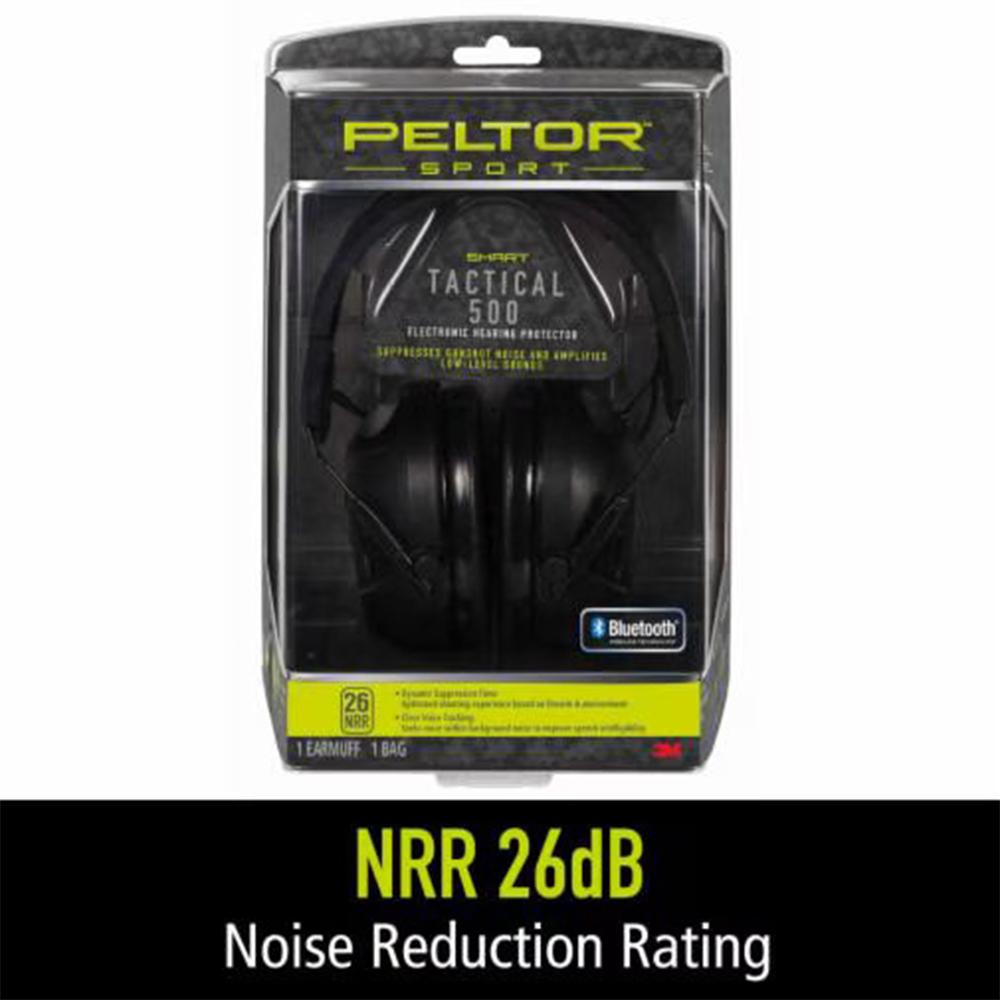 https3A2F2Fmedia.chattanoogashooting.com2Fimages2Fproduct2FPTTAC500NS82FPTTAC500NS8-1.jpg Peltor Sport Tactical 500 Electronic Ear Muffs 26dB Black - Image 1
