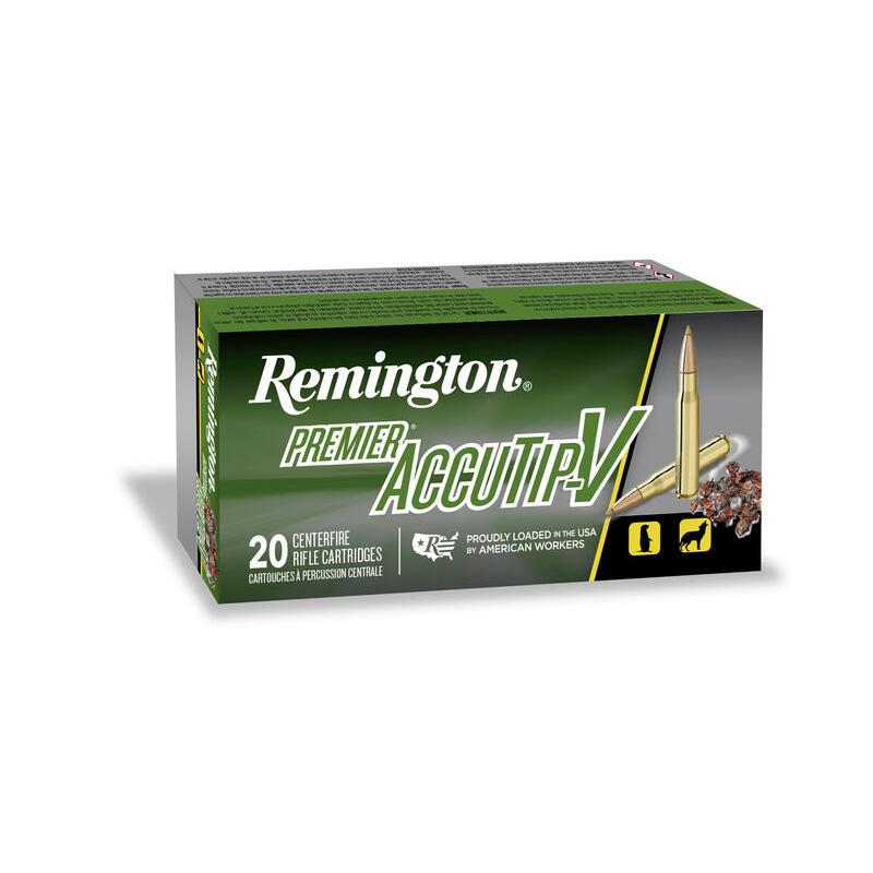 https3A2F2Fmedia.chattanoogashooting.com2Fimages2Fproduct2FRT212022FRT21202.jpg Remington Accutip-V Rifle Ammunition .224 Valkyrie 60gr PSP 3300 fps 20/ct - Image 1