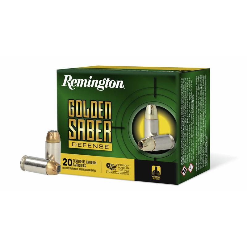 https3A2F2Fmedia.chattanoogashooting.com2Fimages2Fproduct2FRT276092FRT27609-1.jpg Remington Golden Saber Defense Ammunition .45 Auto 185gr BJHP 1015 fps 20/ct - Image 1