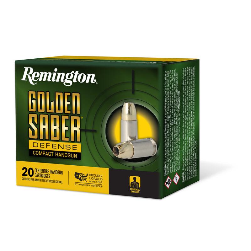 https3A2F2Fmedia.chattanoogashooting.com2Fimages2Fproduct2FRT276182FRT27618.jpg Remington Golden Saber Defense Compact Ammunition .40 S&W 180gr BJHP 785 fps 20/ct - Image 1