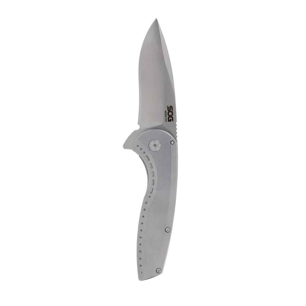 https3A2F2Fmedia.chattanoogashooting.com2Fimages2Fproduct2FSGSOG144103432FSGSOG14410343-1.jpg SOG Knives Aegis FLK 2.0 Folding Knife 3-1/4" Drop Point Blade Silver Blister - Image 1