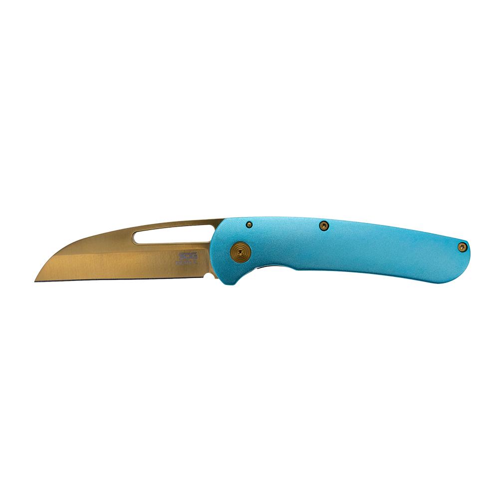 https3A2F2Fmedia.chattanoogashooting.com2Fimages2Fproduct2FSGSOG145202572FSGSOG14520257-1.jpg SOG Knives Escape FL Folding Knife 3" Sheepsfoot Blade Blue Gold - Image 1
