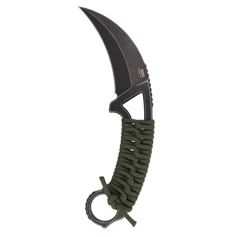 https3A2F2Fmedia.chattanoogashooting.com2Fimages2Fproduct2FSGSOGGB2001BX2FSGSOGGB2001BX-1.jpg SOG Gambit XL Fixed Knife 4" Karambit Blade OD Green Box - Image 1