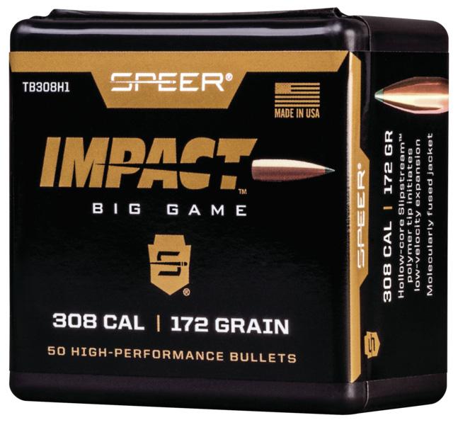 https3A2F2Fmedia.chattanoogashooting.com2Fimages2Fproduct2FSPTB308H12FSPTB308H1.jpg Speer Impact Big Game Rifle Bullets .308 Win 172gr TIPPED PLATED CB 50/ct - Image 1