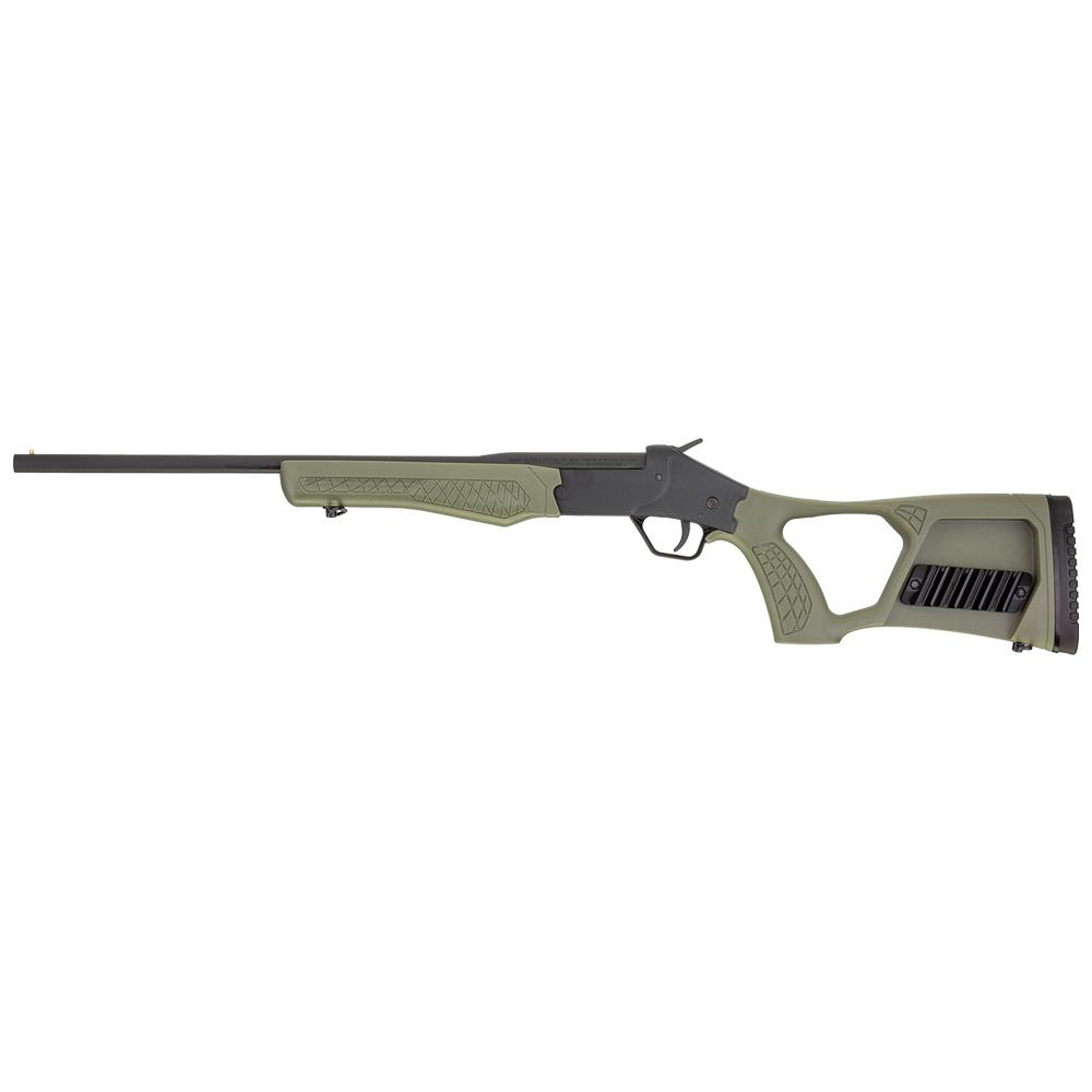 https3A2F2Fmedia.chattanoogashooting.com2Fimages2Fproduct2FTESSP1OD2FTESSP1OD.jpg SS Poly Tuffy 410GA 18.5" BK/OD Green Break-Action Shotgun - Image 1