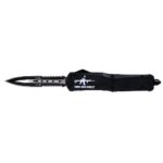 Templar Knife Large Come And Take It AR OTF Knife 3-1/2" Serrated Dagger Black