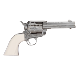 Taylors & Company 1873 Outlaw Legacy Handgun .45 Colt 6rd Capacity 4.75" Barrel Engraved Nickel with White