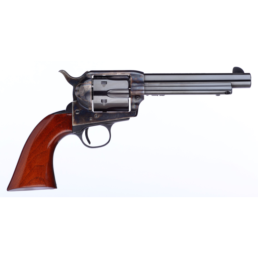 https3A2F2Fmedia.chattanoogashooting.com2Fimages2Fproduct2FTURC1550858DE2FTURC1550858DE-1.png Taylors & Company Gunfighter Handgun .45 Colt 6rd Capacity 5.5" Barrel Black with Walnut Tuned - Image 1