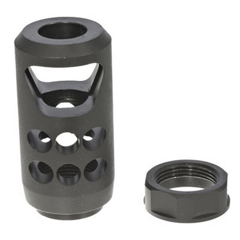 https3A2F2Fmedia.chattanoogashooting.com2Fimages2Fproduct2FUR906412FUR90641-1.jpg Ruger American Rifle Muzzle Brake .450 Bushmaster 11/16x24 Thread Black - Image 1