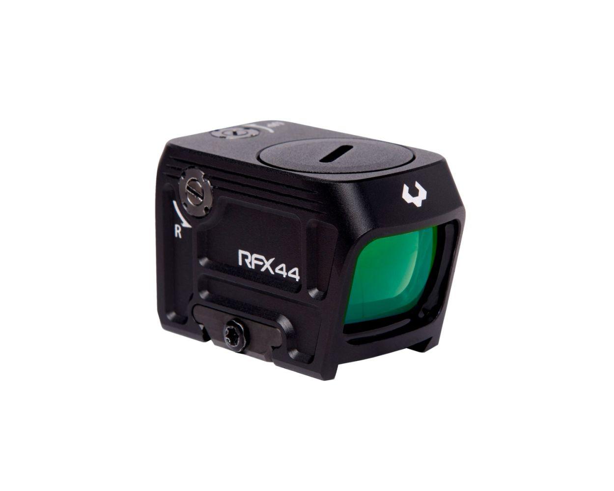 https3A2F2Fmedia.chattanoogashooting.com2Fimages2Fproduct2FVL98101122FVL9810107-2-1 Viridian RFX44 Compact Closed Emitter Green Dot Sight w/ Picatinny Low Mount - Image 1
