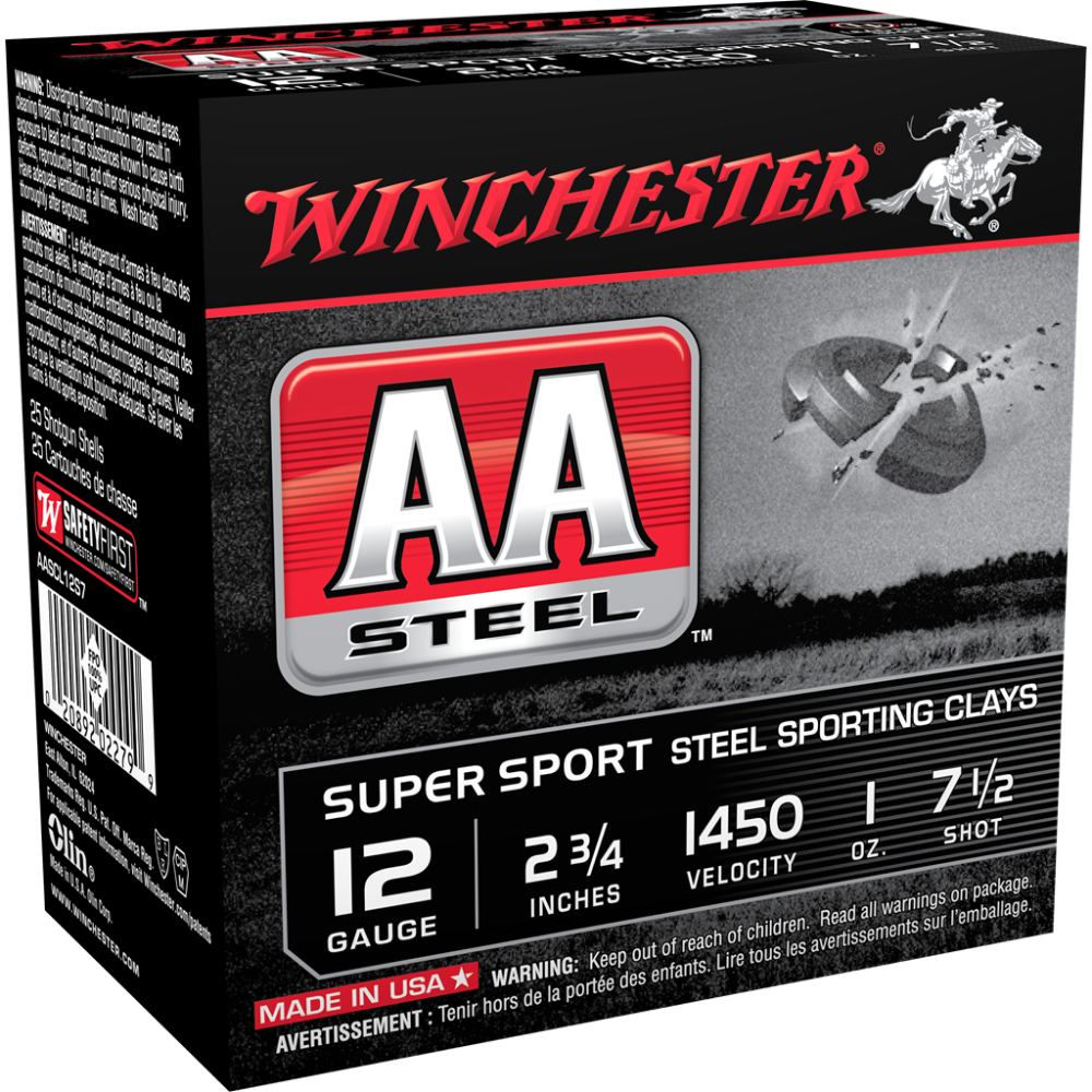 https3A2F2Fmedia.chattanoogashooting.com2Fimages2Fproduct2FWNAASCL12S72FWNAASCL12S7-1.png Winchester AA Steel Target Shotshell Ammunition 12ga 2-3/4" #7 1/2 1oz 25rd - Image 1