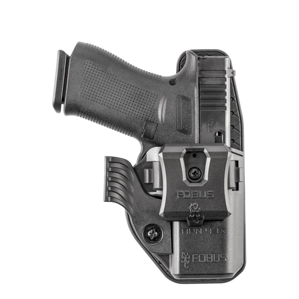 https3A2F2Fmedia.chattanoogashooting.com2Fimages2Fproduct2FXGAPN43XJPWG2FXGAPN43XJPWG-1.jpg Fobus Handgun Holster OWB Paddle IWB Clip Wing & Sweatguard Appendix for Glock 43/43x/43x MOS with SAS Black Ambi - Image 1