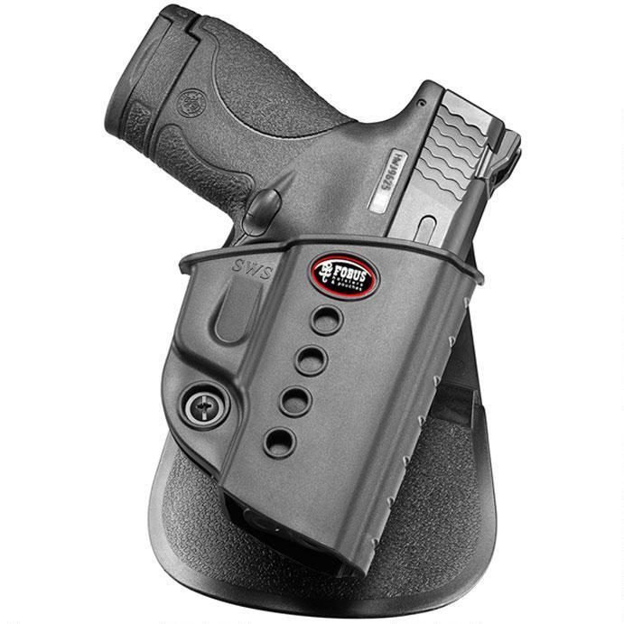 https3A2F2Fmedia.chattanoogashooting.com2Fimages2Fproduct2FXGSWSRP2FXGSWSRP.jpg Fobus Evolution Holster Rot-Paddle for S&W M&P Shield/Taurus 708709/Walther PPS Right Hand Black - Image 1