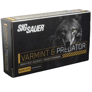 Sig Sauer Varmint & Predator Rifle Ammunition .223 Rem 40gr PT 3650 fps 20/ct