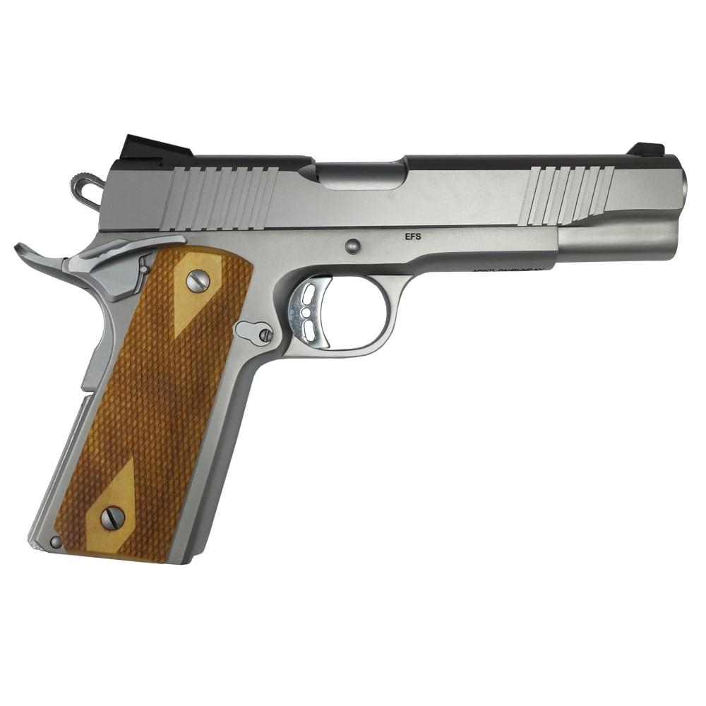 https3A2F2Fmedia.chattanoogashooting.com2Fimages2Fproduct2FYK568652FYK56865-1.jpg Rock Island Armory Rock 1911 Full Size Handgun 10mm 8rd Magazine 5" Barrel Stainless Steel with Wood Grip - Image 1