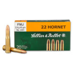 SELLIER & BELLOT 22 HORNET 45GR FMJ 20RD BOX 90 BOXES PER CASE