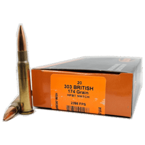 HSM AMMUNITION 303 BRITISH 174GR HPBT MATCH 20RD BOX 20 BOXES PER CASE