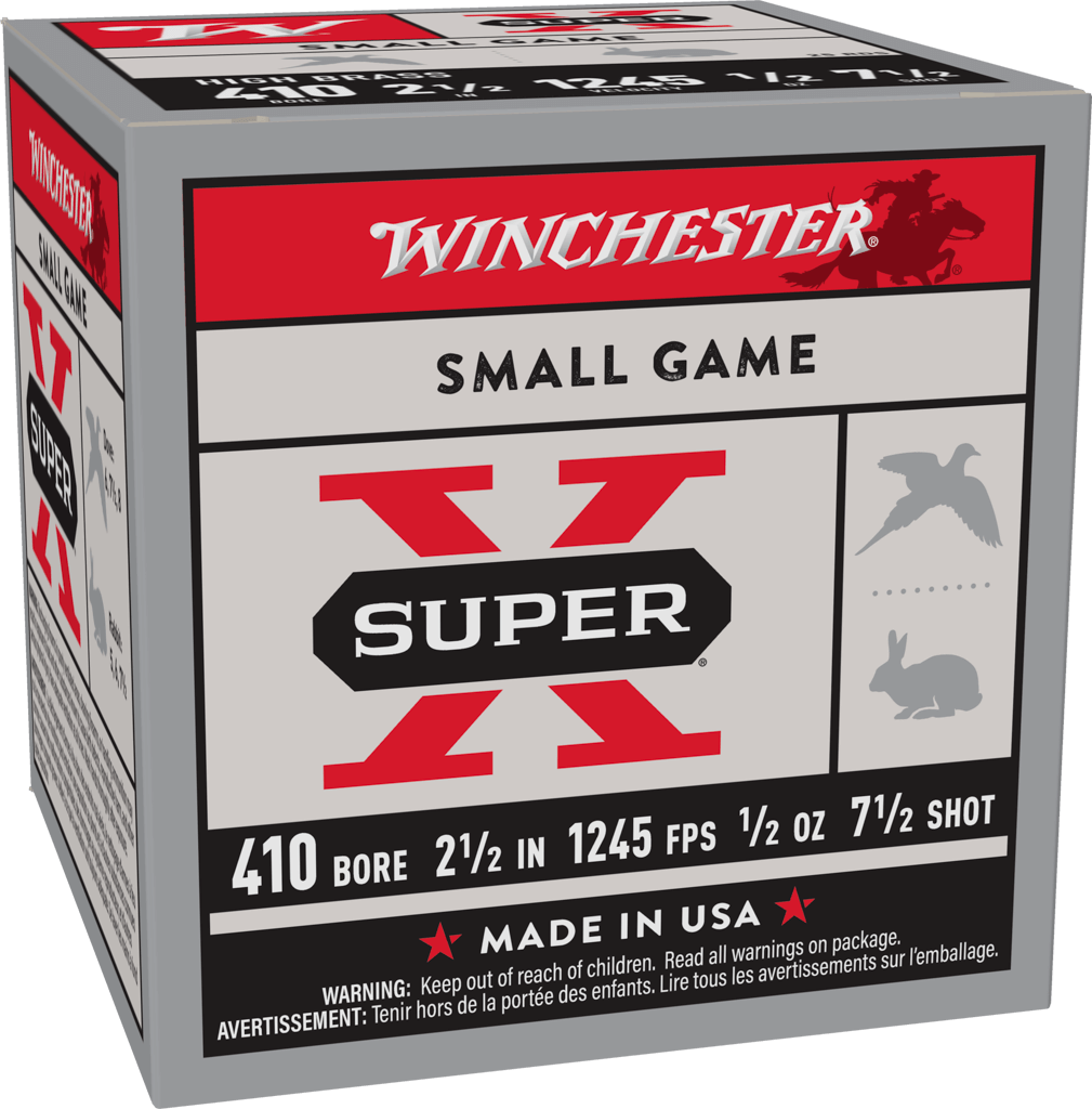 image-full-5038-a18678dfc2dca8cadbefd97afae3fc79.png WINCHESTER SUPER-X HEAVY BRASS GAME LOAD 410 2-1/2" 7.5 25RD BX 250RD CASE - Image 1