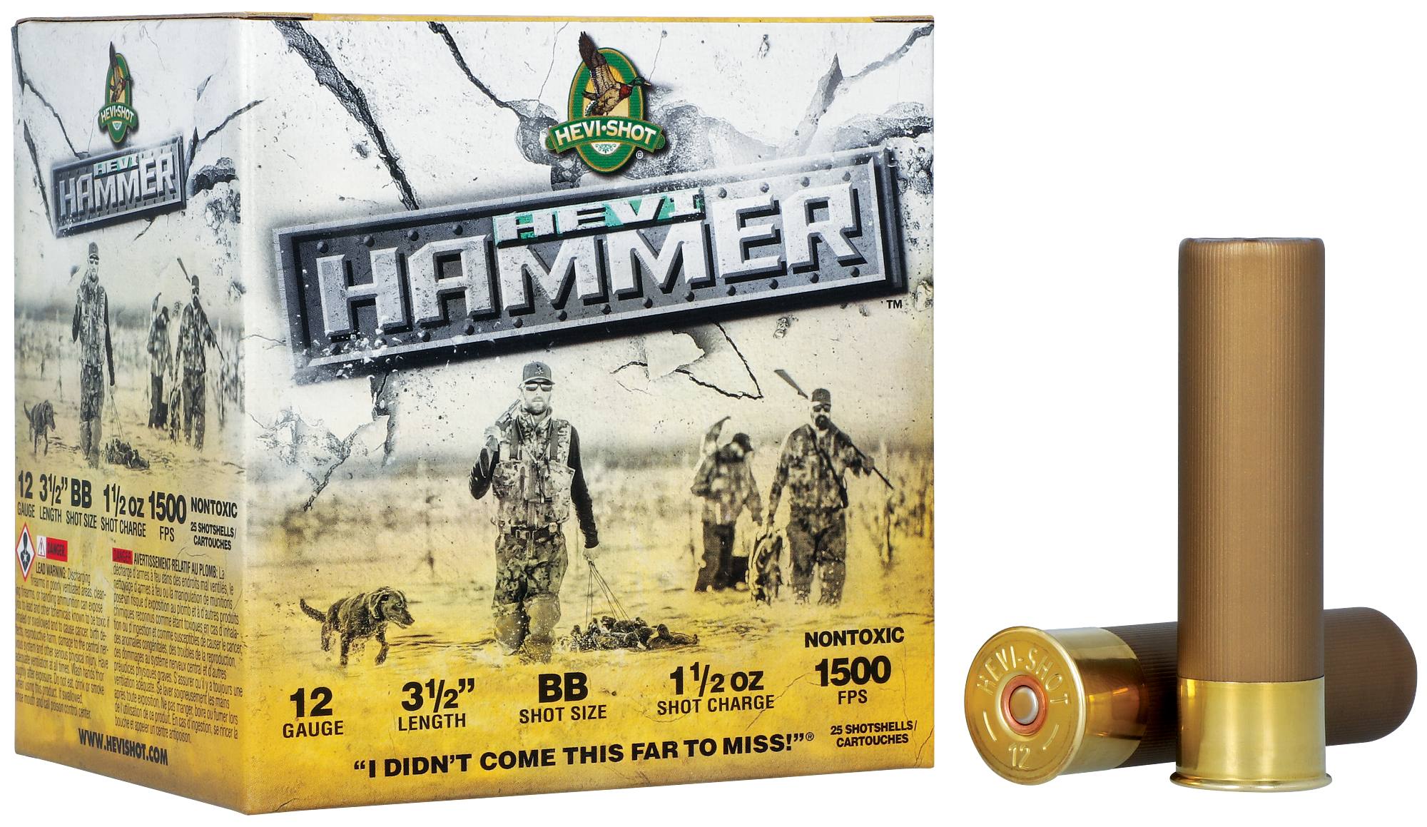 image-full-7905-44be56675368527ccd63806373b097ac.jpg HEVI-SHOT HEVI-HAMMER 12GA 3IN 1-1/4OZ BB 25 RD/BX 10 BX/CS - Image 1