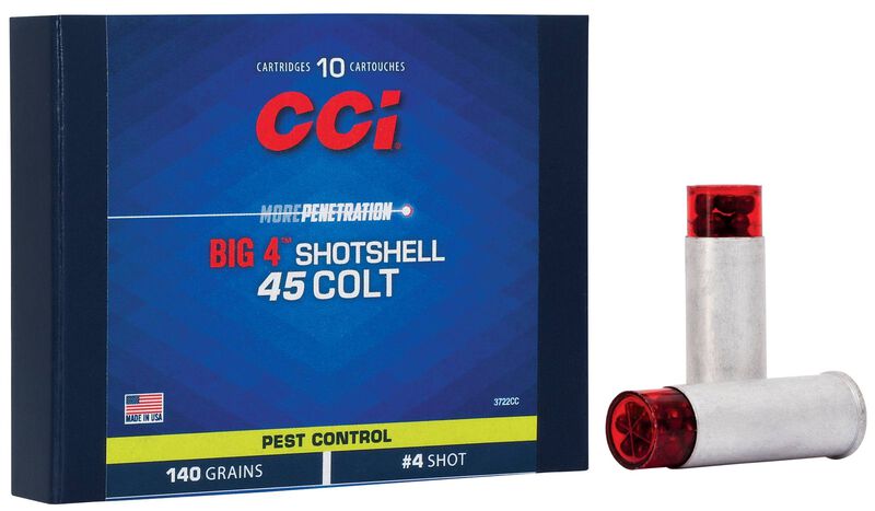 image-full-7973-325f80f3fe67e42fa371cef6ae8bd5d4.jpg CCI 45 COLT BIG 4 SHOTSHELL 10 RD/BX 20 BX/CS - Image 1