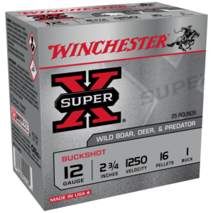 WINCHESTER SUPER X 12 GA 2-3/4" BUCKSHOT 1 25 RD/BX 10 BX/CS