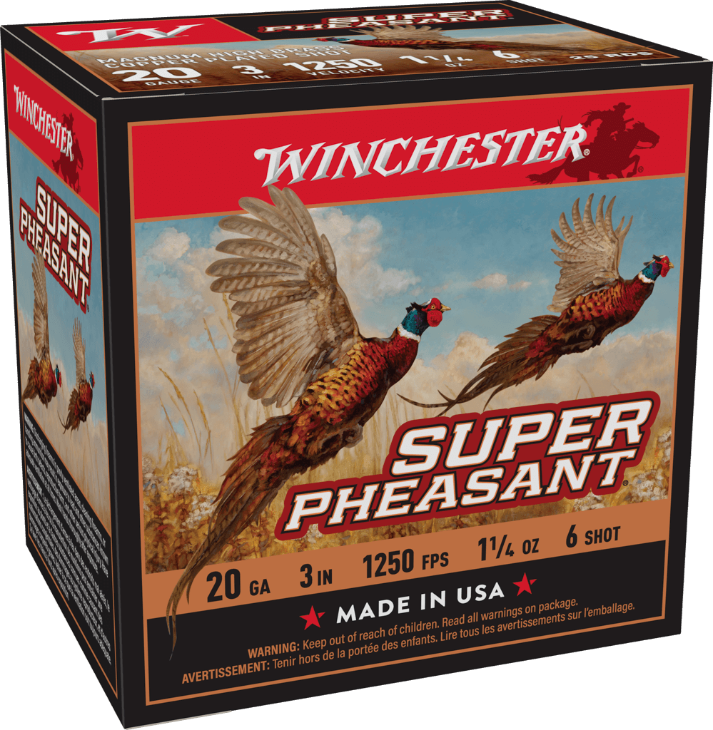 image-full-8085-24abcfe0bbea0804702cf4eeba2ac95d.png WINCHESTER SUPER X PHEASANT 20 GA 3" #6 HB 1-1/4 OZ 25 RD/BX 10 BX/CS - Image 1