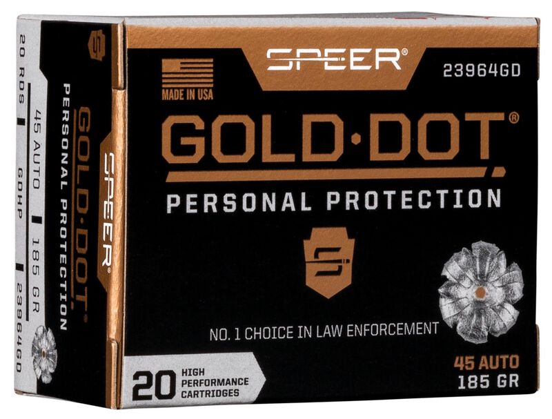 image-full-8329-1766060f507da375bb94925bb25f0ac8.jpg SPEER GOLD DOT 45ACP 185GR GDHP - Image 1