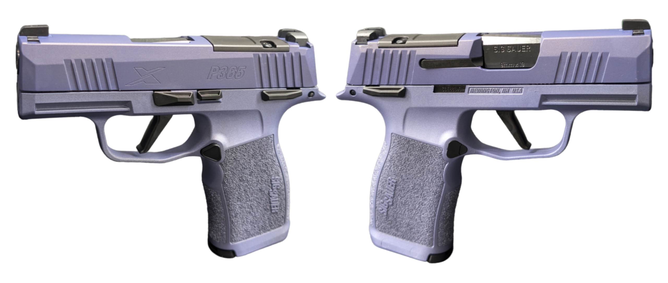 image-full-86477-6b5da499e9ee93f9dab0114f4cb4ce4b.png SIG SAUER P365X 2 TONE PURPLE 9MM PSTL 3.10" 2-12RD OPTIC RDY MANUAL SAFETY - Image 1