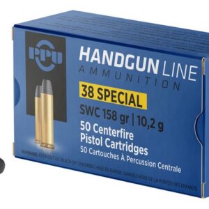 PPU .38 SPECIAL SW 158GR 50RD BOX 10 BOXES PER CASE