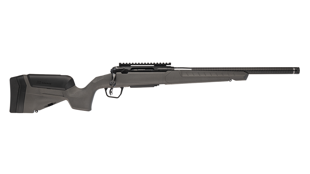 image-full-9243-165047877c27cbb9b77bd365dd909e59-1.png SAVAGE 110 CARBON HUNTER 308WIN RIFLE 18" CARBON T.B. FDG, 4RD - Image 1