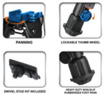 UTG BIPOD TACTICAL OP 5.9-7.3" - PICATINNY MOUNT W/STUD ADAPTER - Image 6
