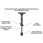 UTG BIPOD RECON FLEX M-LOK - MATTE BLK CENTER H 5.7"-8" - Image 4