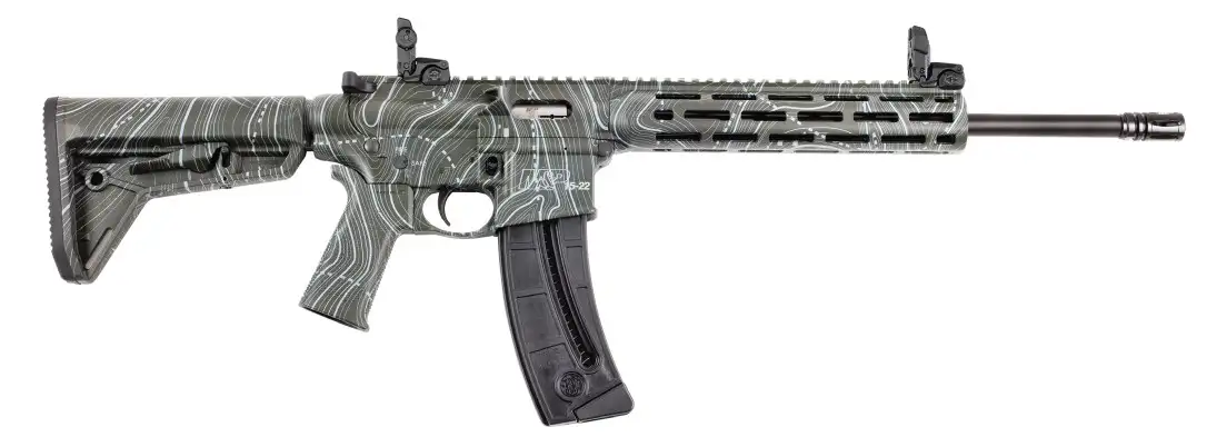 1156502-14359906.webp SMITH & WESSON MP15-22 22LR 16.5" RFL OLIVE GREEN TOPO 25RD - Image 1