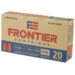 HORNADY FRONTIER 5.56 55GR FMJ 20RD BX 500RD CASE