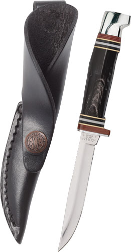 17916C_1.jpg CASE KNIVES BUFFALO HORN - HUNTER & LEATHER SHEATH - Image 1