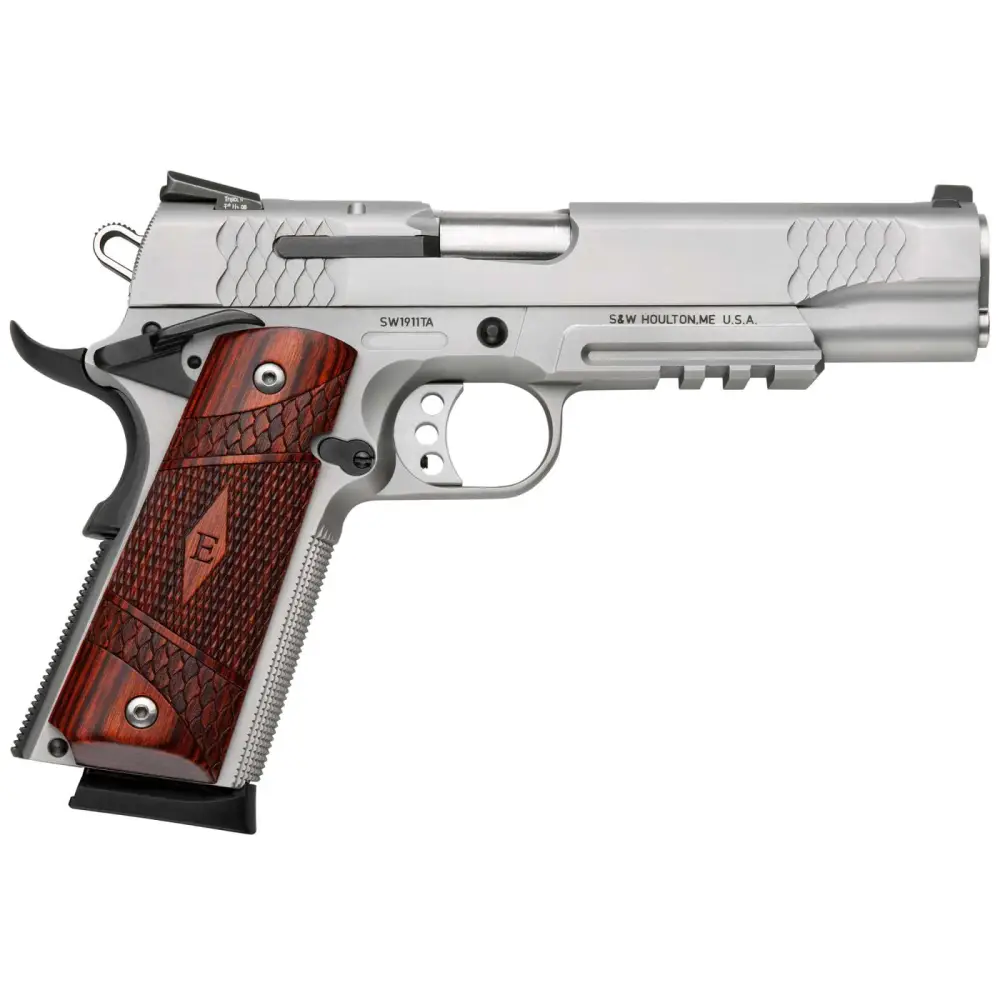 22248-14166709.webp SMITH & WSSON 1911 E SERIES S/S 45ACP 5" 8RD TCTL RAIL - Image 1